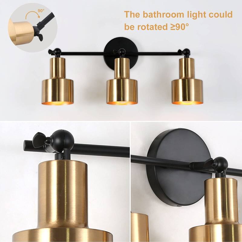 Tinka Modern Industrial 3light Adjustable Bathroom Vanity Light