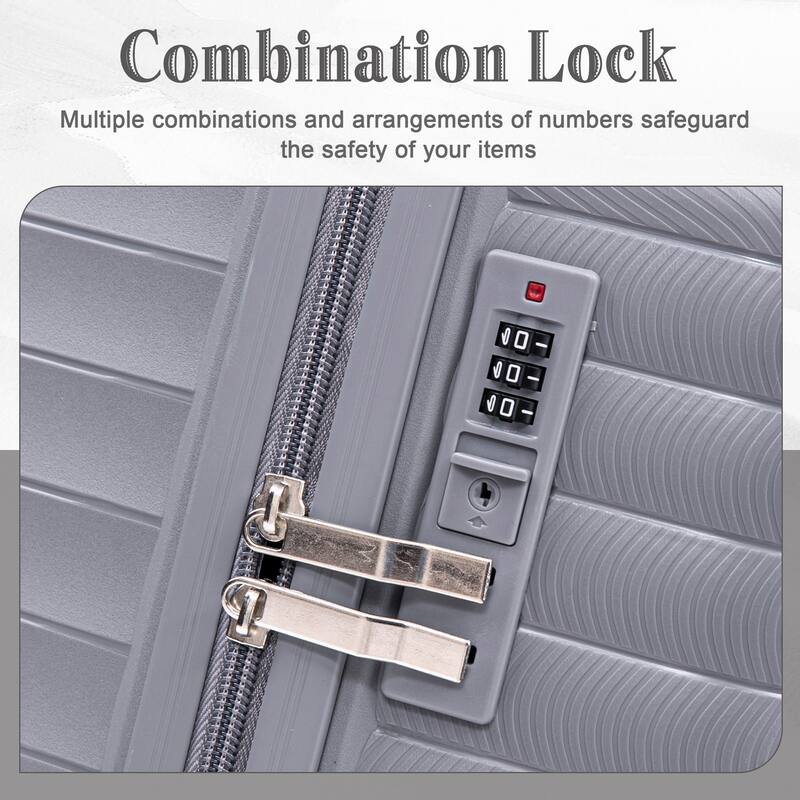 14IN 20IN 24IN 28IN 4 pcs/set in PP Spinner Wheel Luggage, Carry on Suitcase, Iron Pull Rod, Combination Password Lock