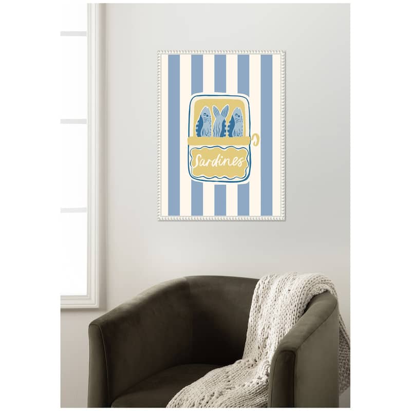 Kate and Laurel Coastal Sardines by Aislinn Simmonds Duchess Plum Framed Canvas Wall Art Print