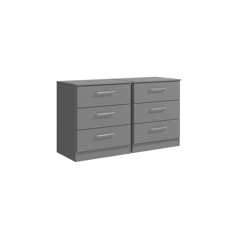 Kappesberg Alaska 3-Drawer Vertical Dresser Set (Set of 2) – Modern Storage Solution