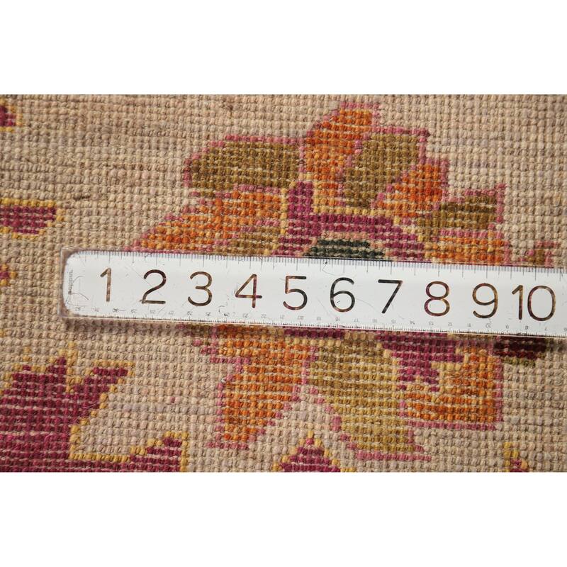 Hand Knotted Oriental 100% Wool Carpet Transitional All-Over Green Oushak Area Rug - 10' 2'' X 8' 3''