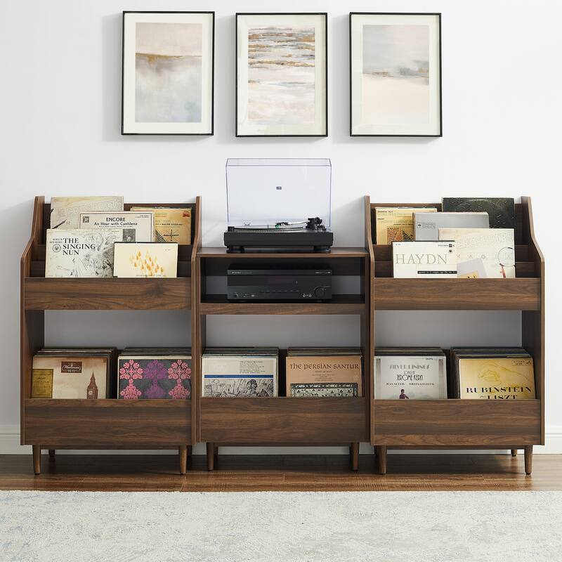 Crosley Liam 3Pc Record Player Stand And Vinyl Storage Set