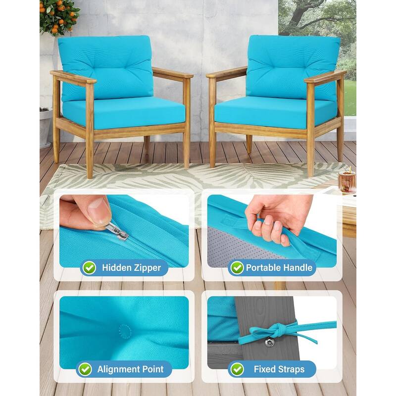 WINSOON 24x24 Inch Outdoor Deep Seat Cushion Set,Waterproof and Resistant