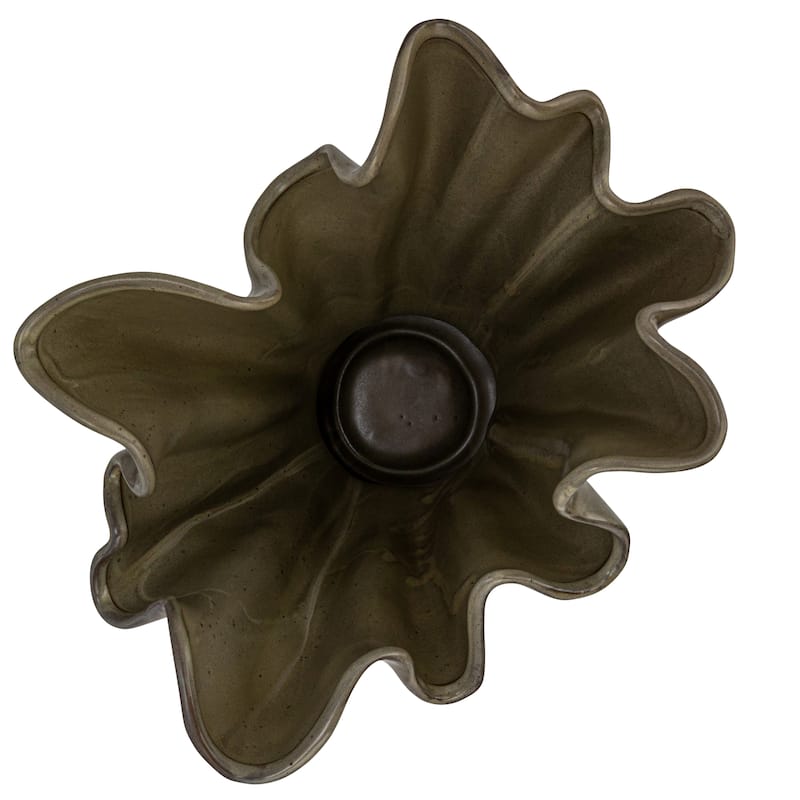 Stoneware Ruffled Vase