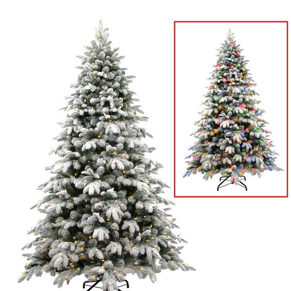 Shop 5 Pre Lit Snowy Avalanche Artificial Christmas Tree Dual