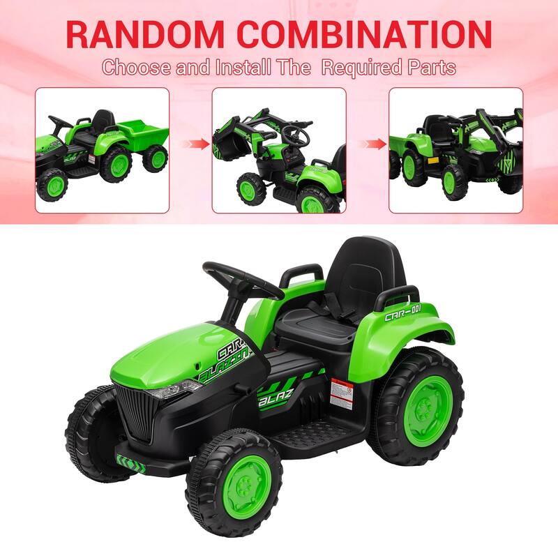 Electric Vehicles with Remote Control, Digger, LED Lights, Music, Ride On Car Toy for Kids