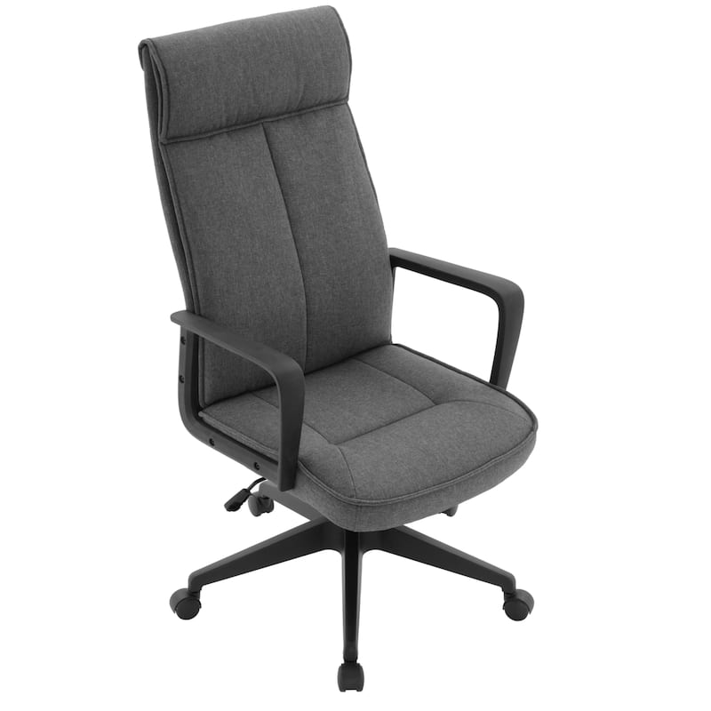 High-Back Leather/Polyester Office Chair Adjustable Height Swivel & Tilt Aiaria Series - N/A