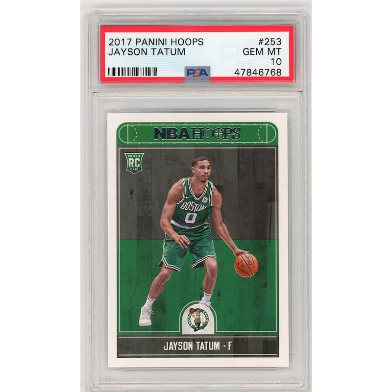 Jayson Tatum 2017-18 Panini Hoops Basketball Rookie Card RC #253 Graded PSA 10 GEM MINT - 8'6" x 11'6"