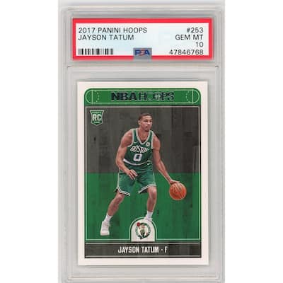 Jayson Tatum 2017-18 Panini Hoops Basketball Rookie Card RC #253 Graded PSA 10 GEM MINT - 8'6" x 11'6"