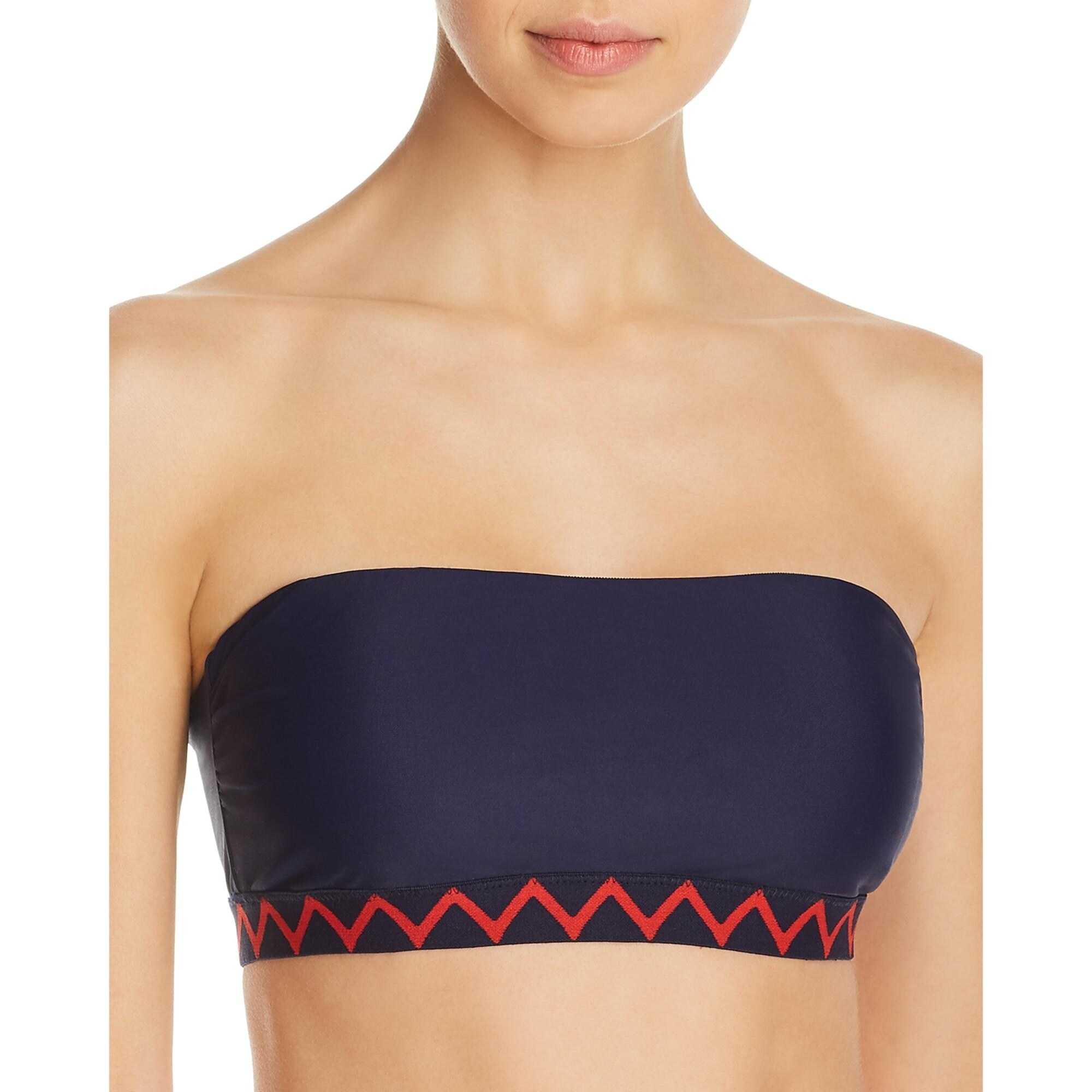 navy bandeau swim top