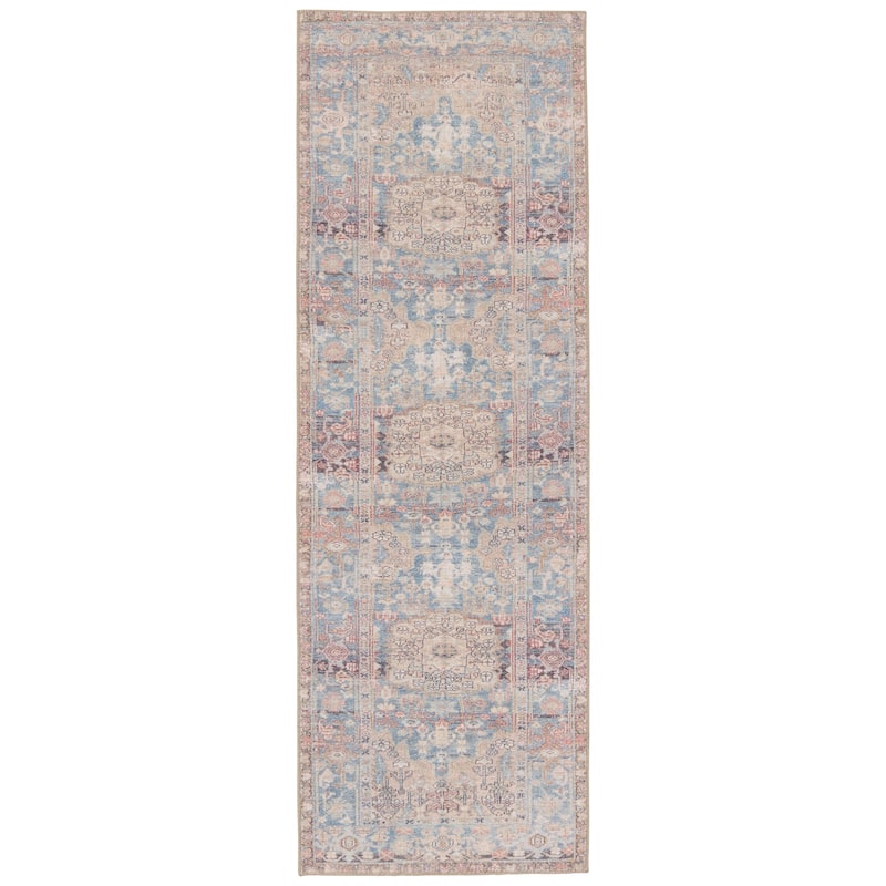 Machine Washable Gracewood Hollow Chambers Blue/ Beige Medallion Area Rug - 2'6"X7'6" - Runner