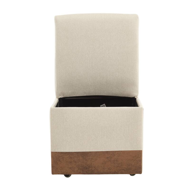 360 Degree Swivel Upholstered Dining Chairs Set of 2,Swivel Dining Chairs with Casters & Storage, Modern Rolling Chair