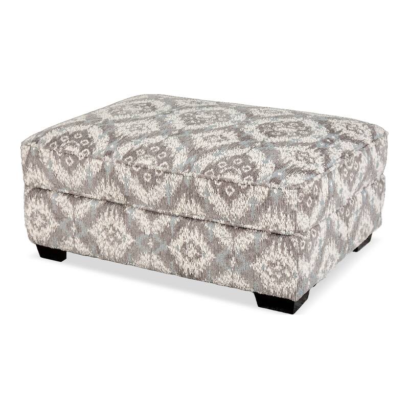 Furniture of America Suppet 3-Piece White Fabric Solid Wood Sofa and Ottoman Set with Pillows