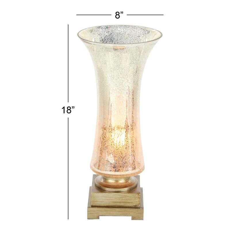 Glass Room Uplight with Gold Base - Set of 2 Silver - Roche River Decor