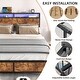 preview thumbnail 2 of 10, Rustic Brown Full Size Metal Industrial Bed Frame with LED Lights and USB Ports