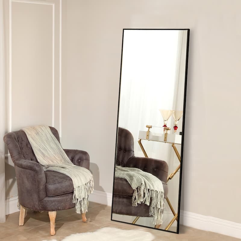 Framed Floor Mirror Standing Holder Full Length Mirrors