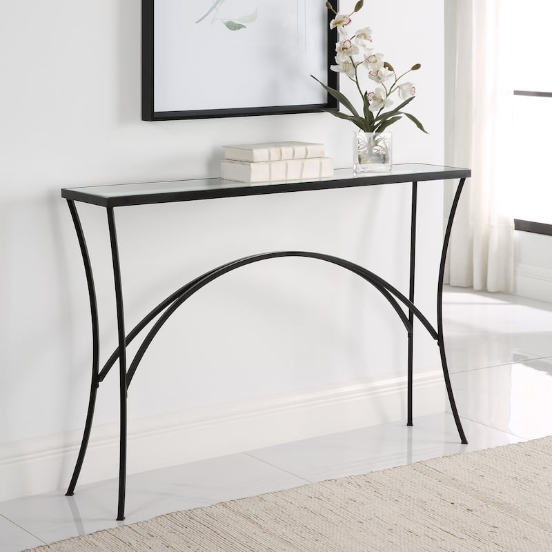 Uttermost 22910 Alayna 10" Wide Tempered Glass Top and Metal