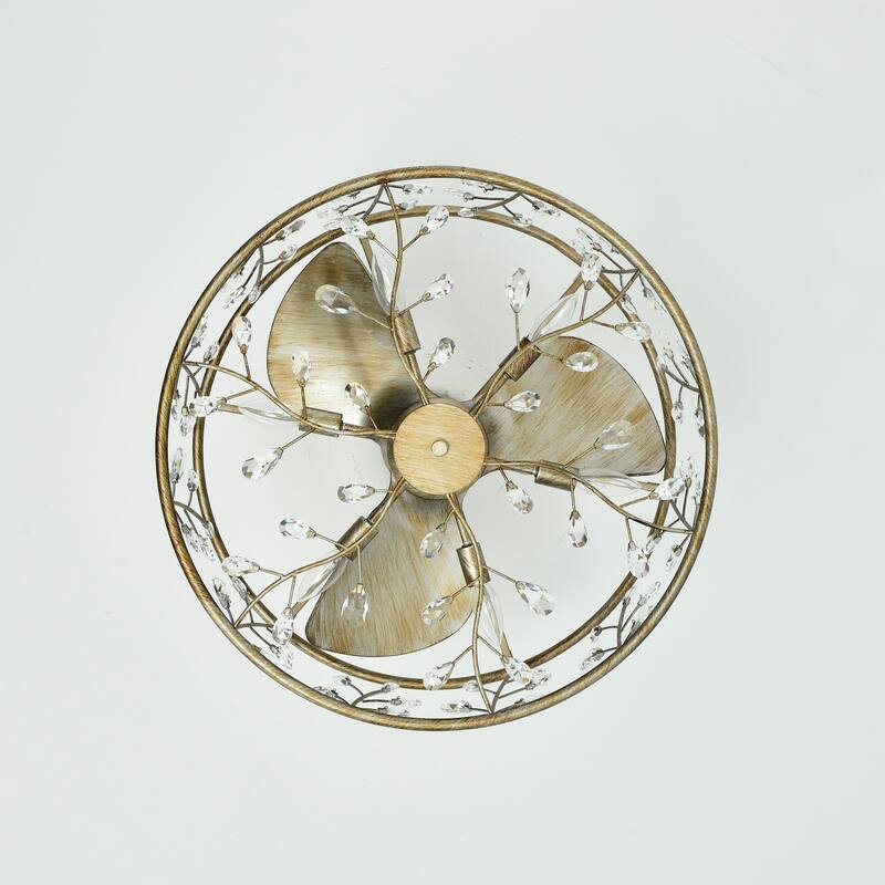 Onyx Antique Gold Finish Modern-Contemporary Crystal Ceiling Fandelier