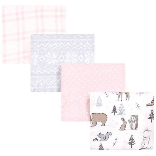 slide 1 of 1, Hudson Baby Infant Girl Cotton Flannel Receiving Blankets, Winter Forest, One Size - Winter Forest - One Size One Size - Winter Forest