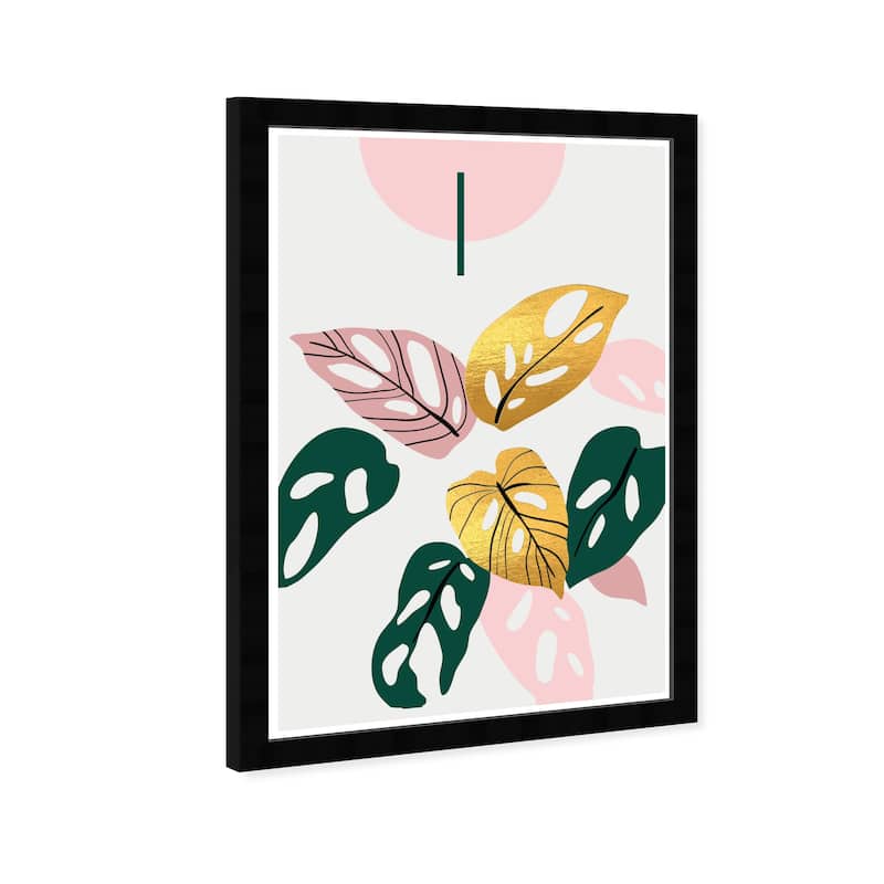 Wynwood Studio Prints Floral and Botanical Blush Tropicalia Pink and Metallic Gold Tropical Wall Art Canvas Print