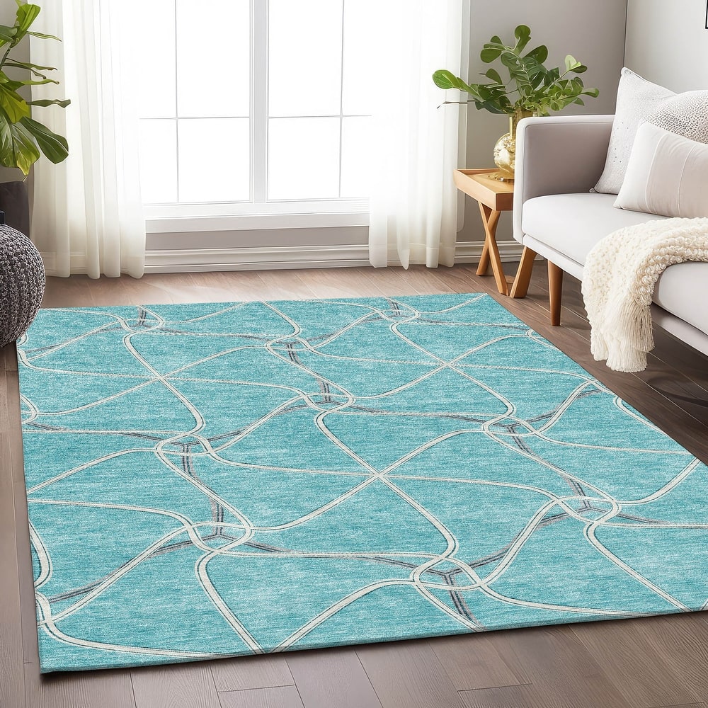 Premium Washable Super Soft Contemporary Geo Mayfield Rug