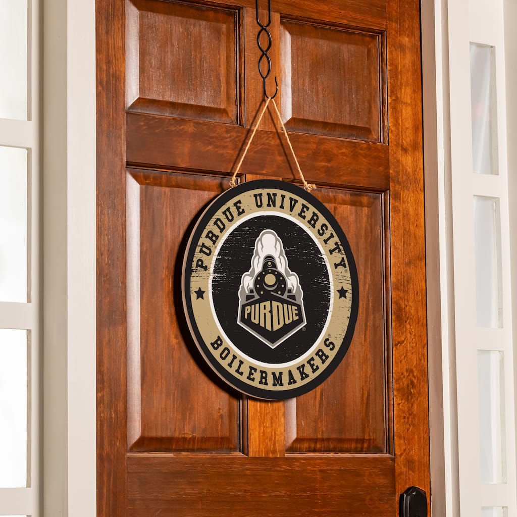 Purdue University Wooden Door Decor Wall Sign - Multi-Color