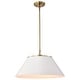 preview thumbnail 4 of 5, Dover 3 Light Large Pendant White with Vintage Brass