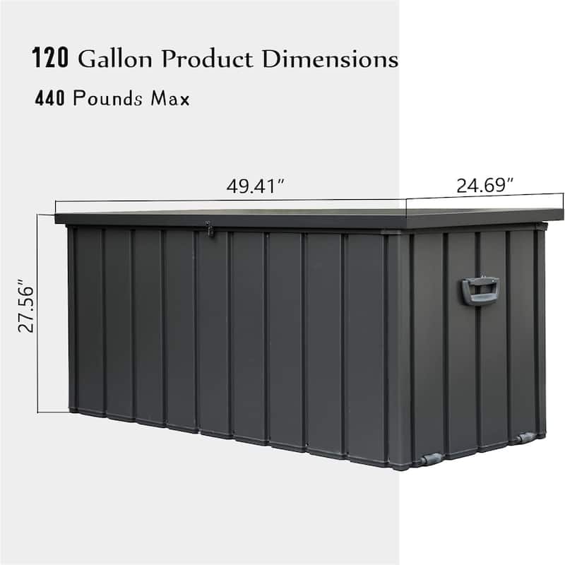 120 Gallon Outdoor Storage Deck Box Waterproof