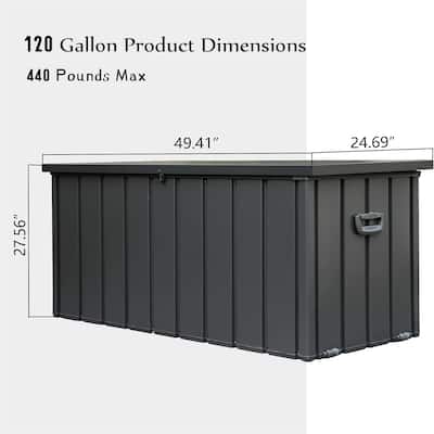 Steel Large Lockable Waterproof Storage Box For Patio Furniture Garden