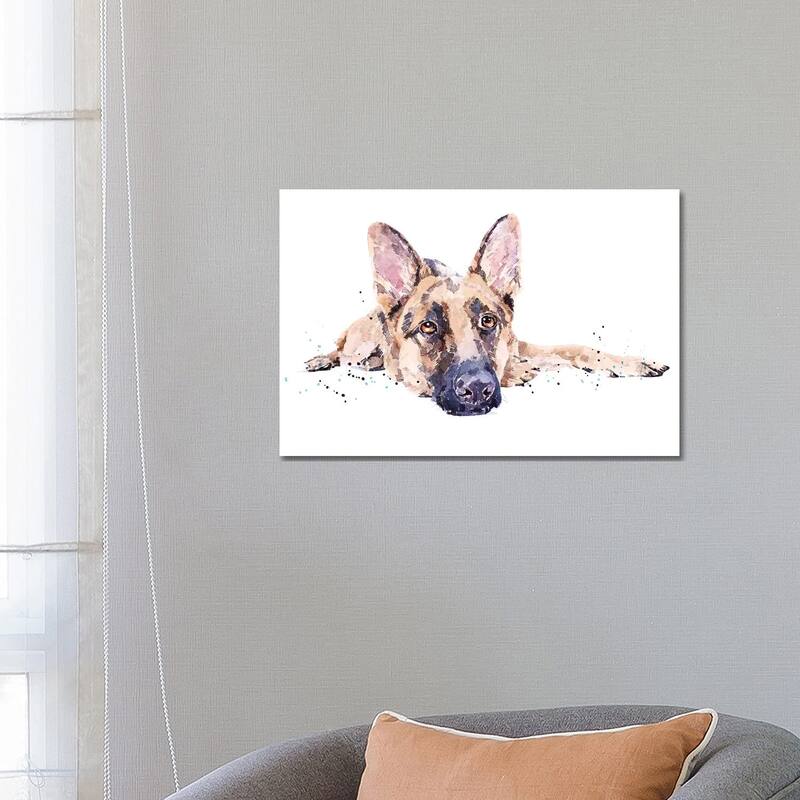 iCanvas "German Shepherd II" by EdsWatercolours Canvas Print - 18x26x1.5