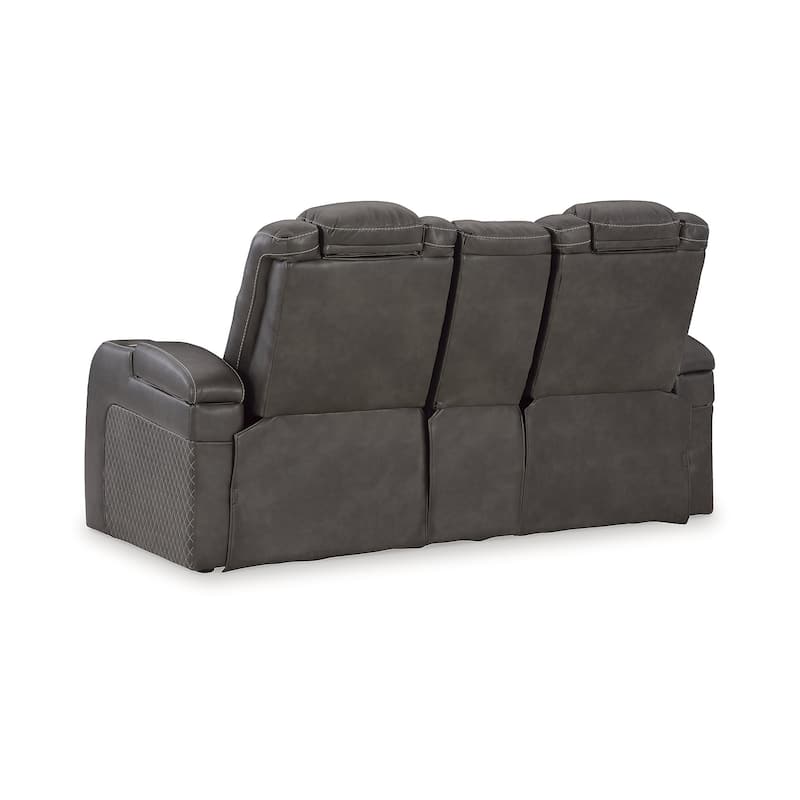 Signature Design by Ashley Fyne-Dyme Power Reclining Loveseat with Console - 74"W x 43"D x 43"H