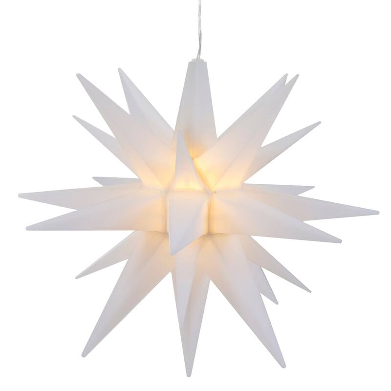12" White LED Lighted Battery Operated Moravian Star Christmas Decoration