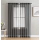 preview thumbnail 1 of 3, HLC.me Sheer Voile Window Treatment Rod Pocket Curtain Panels for Bedroom, Living Room, Kitchen - Set of 2 panels 54 W x 63 L per panel - Pair - Charcoal Grey