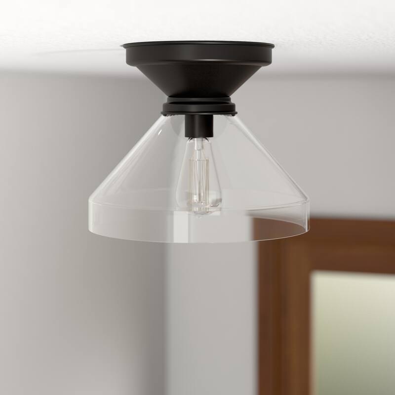 Abbott Semi Flush Mount Ceiling Light - Blackened Bronze