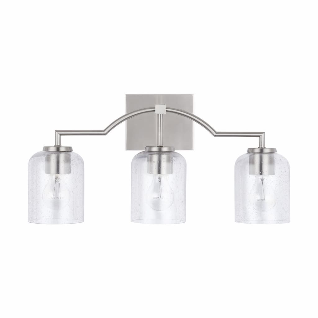 Carter 3-light Bath/ Vanity Fixture w/ Clear Seeded Glass