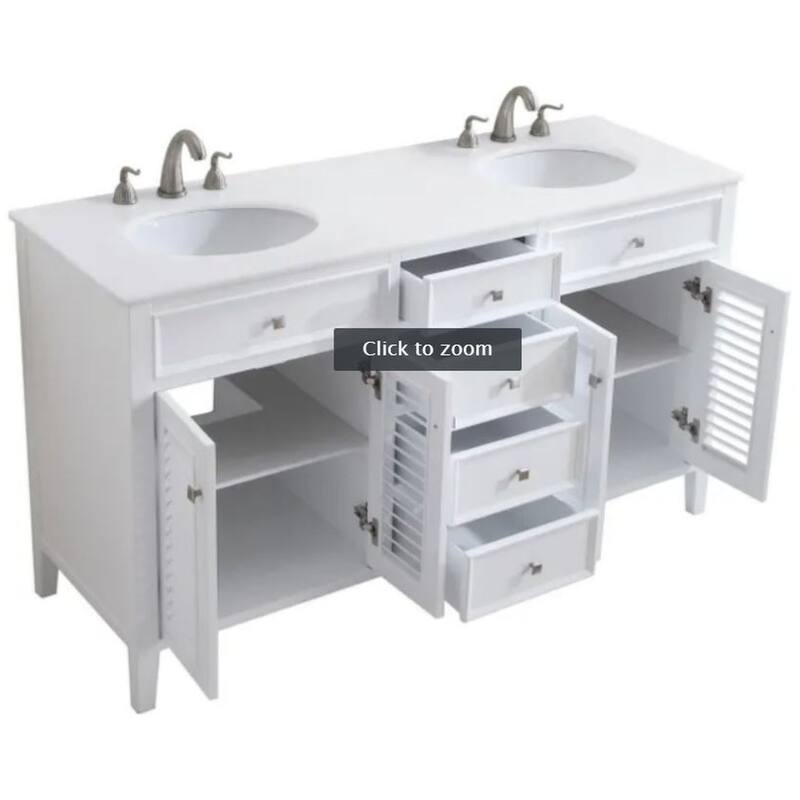 Elegant Lighting VF-1042-VW Cape Cod 60" Free Standing Double Basin