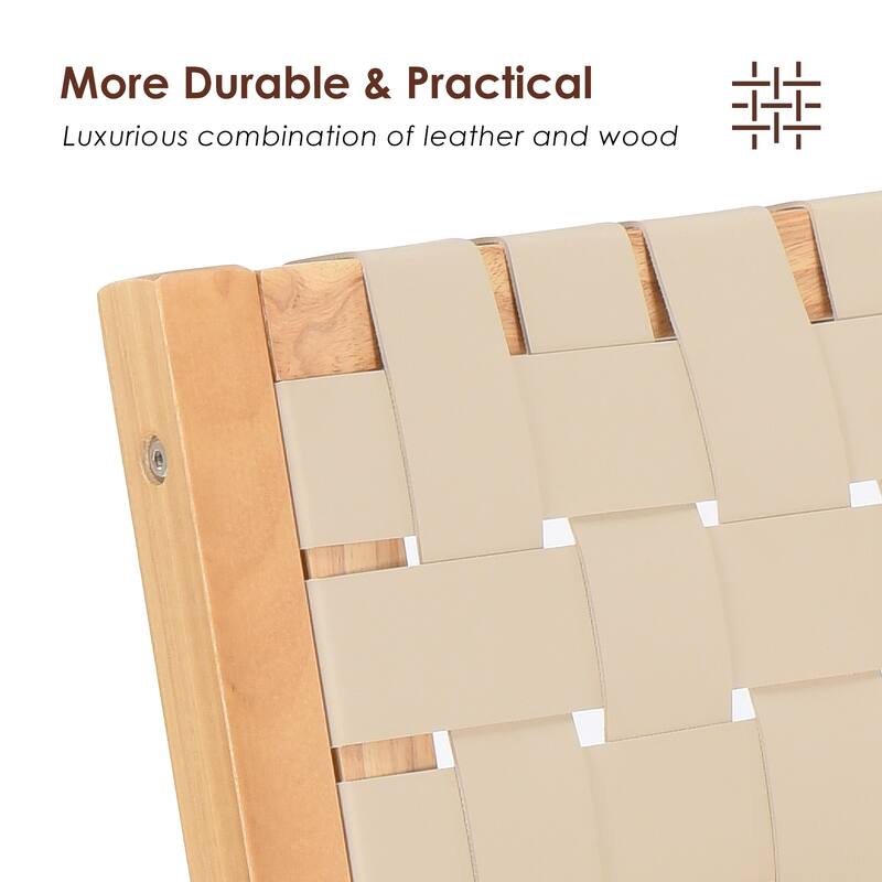 Wood Folding Chairs Set of 2, Wooden Indoor Stackable Dining Chairs for Kitchen & Dining Room Chair Woven Seat