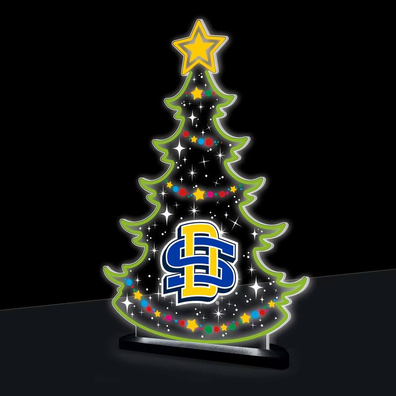 10" LED Tabletop Christmas Tree Desklite Sign, South Dakota State University