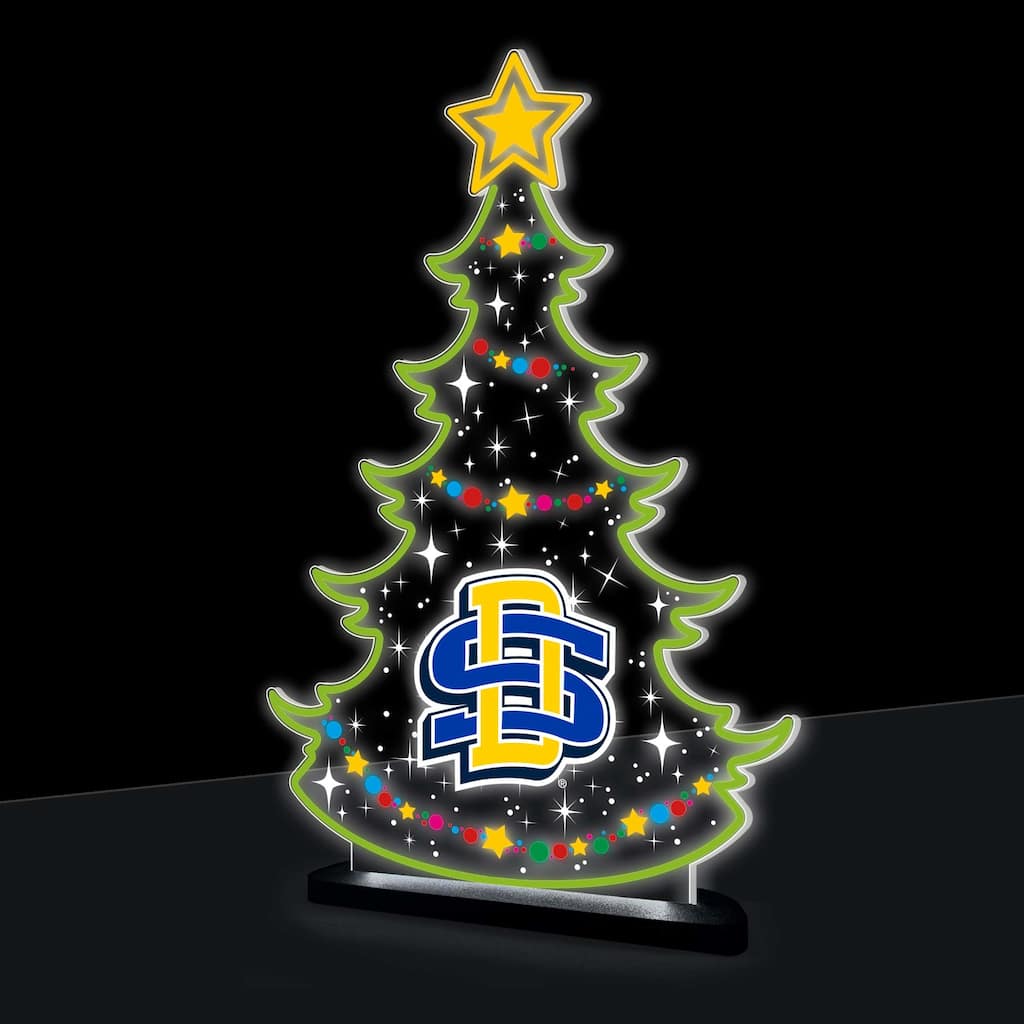 10" LED Tabletop Christmas Tree Desklite Sign, South Dakota State University