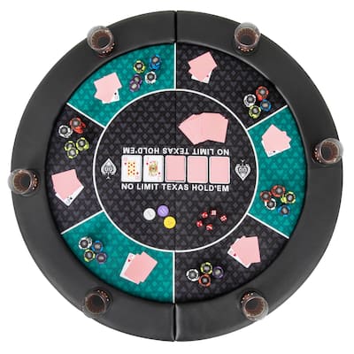 Costway 48" 6-Player Foldable Poker Table Top with Carrying Bag Cup - See Details