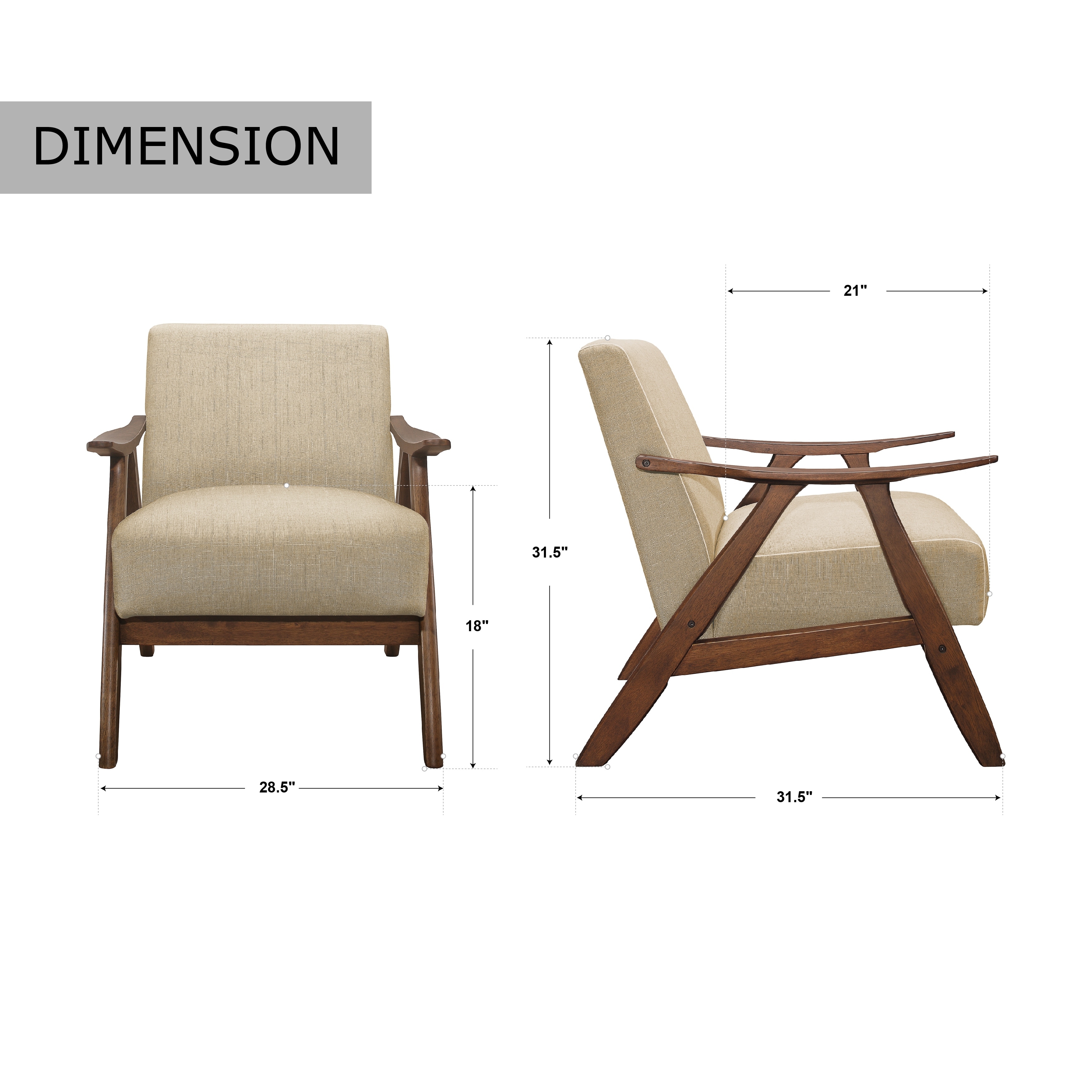 Levine Retro Accent Chair 28.5 x 32 x 31.5
