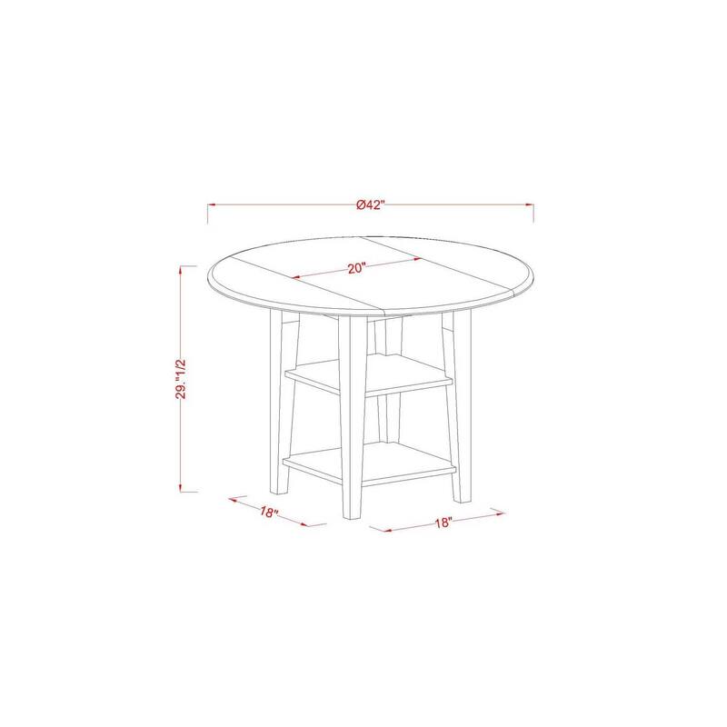 HomeStock 3-Piece Buttermilk and Cherry Finish Round Solid Wood Top Dining Table Set