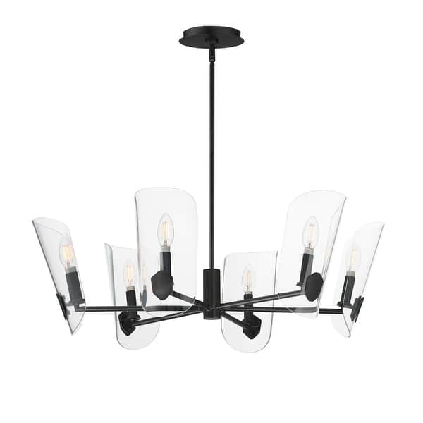 slide 2 of 7, Maxim 32356CL Armory 6 Light 29" Wide Taper Candle Style Chandelier Black