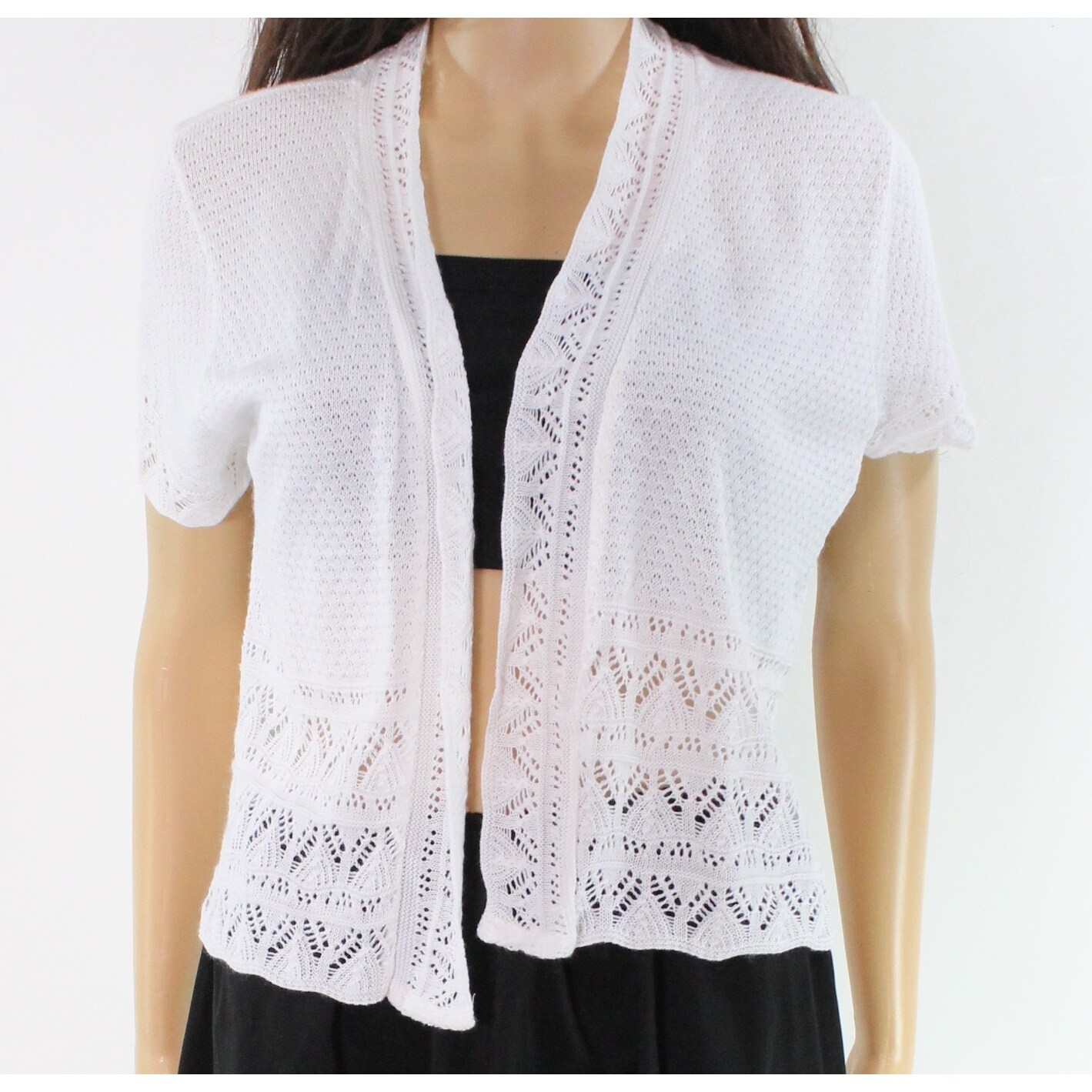 white open cardigan sweater