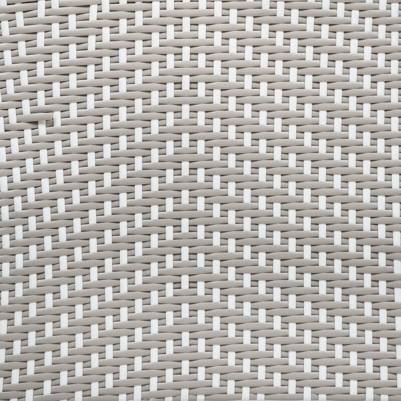 Lulu French Wicker Patio Loveseat with Built-in Glass End Table by Furniture of America