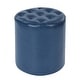 preview thumbnail 48 of 60, Adeco Round Ottoman Upholstered Tufted Faux Leather Footrest