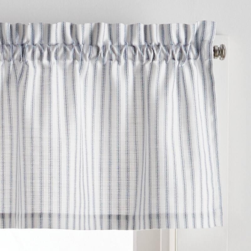 Martha Stewart Ticking Stripe 3-piece Curtain Tier and Valance Set