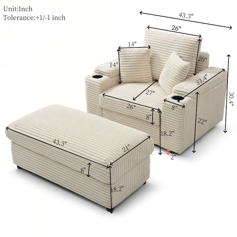 Modern Comfy Armchair Reading Chairs for Bedroom Living Room