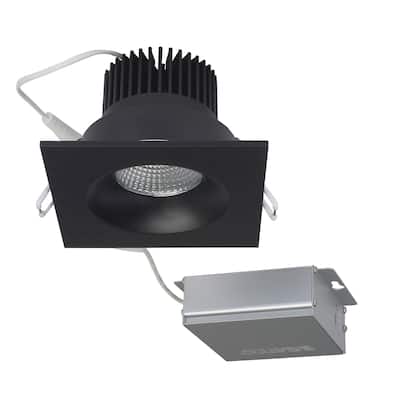 12W LED DW Downlight 3.5 in 3000K 120V Square Remote Driver Black