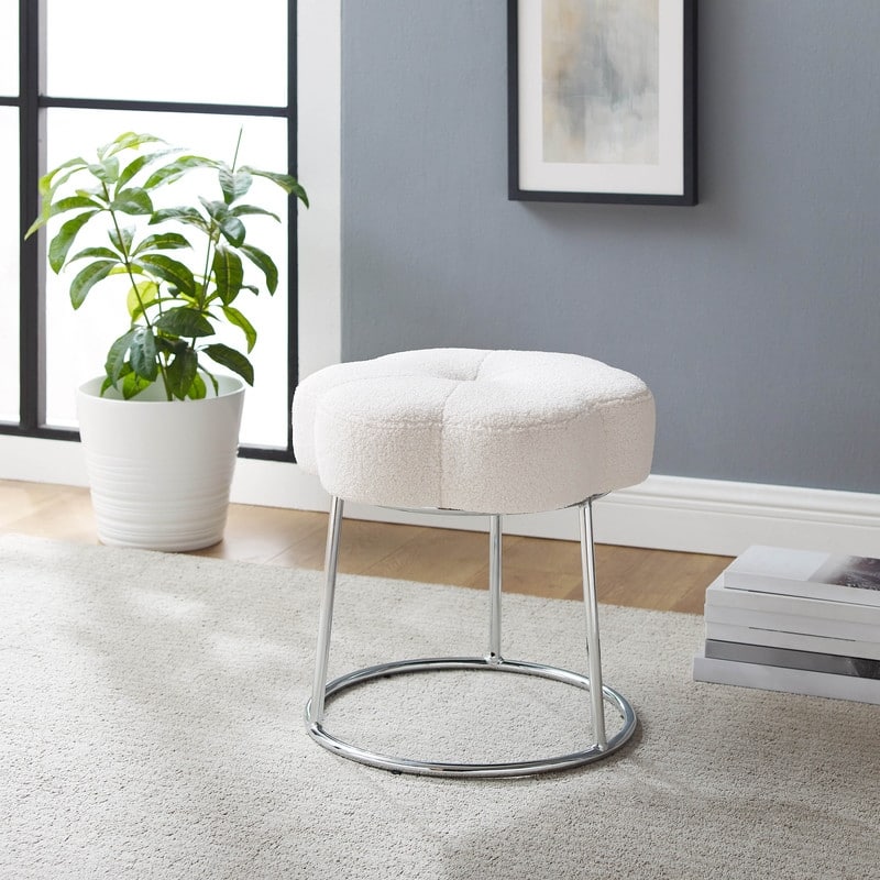 Bonnie Sherpa Daisy Vanity Stool